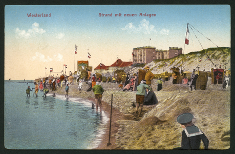 Germany, Schleswig-Holstein, Westerland, beach, postcard, sent 1914 (postcard)