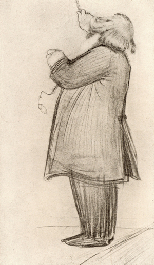 Johannes Brahms (1833-1897) German composer, conducting (drawing)