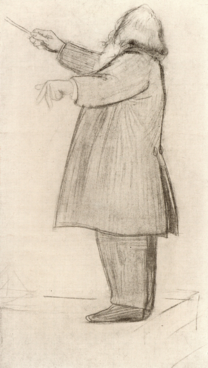 Johannes Brahms (1833-1897) German composer, conducting (drawing)