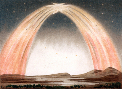 Aurora Borealis or Northern Lights observed from Guildford, Surrey, England, 14 October 1870, 1903 (chromolithograph)