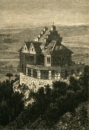 Germany, Thuringia, the Wartburg, the working quarters, 1876 (engraving)
