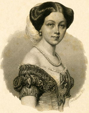 Marie Queen of Hanover, the last queen of Hanover, 1853 (lithograph)
