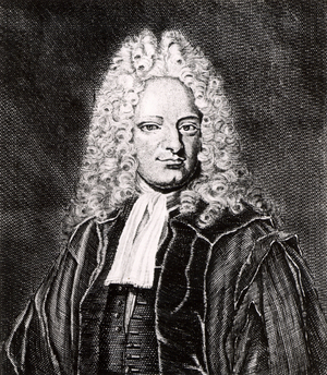 Michael Alberti (1682-1757) German physician and a founder of forensic medicine, 1725 (engraving)