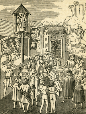 Germany, Hamburg, punishment of higher court of justice in the 16th century, 1866 (engraving)