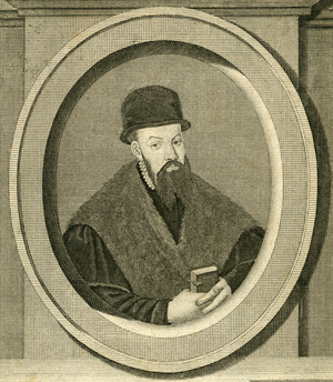 Jacob Bording (Jacobus Bordingus) (1511-1560), Flemish medical doctor,c.1700 (copperplate engraving)