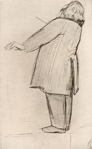 Johannes Brahms (1833-1897) German composer, conducting (drawing)