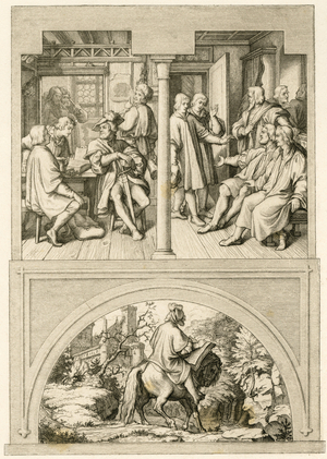 Several images from Martin Luther's life, 1850s (engraving)