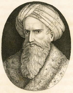 Harun al-Rashid , the fifth Abbasid Caliph, copperplate engraving from Strahlheim, 1840s (engraving)