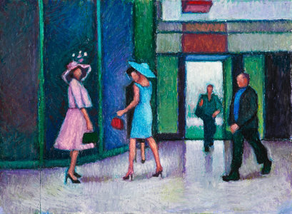 Posing (oil pastel on paper)