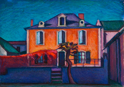 La Presbytere (oil pastel on paper)