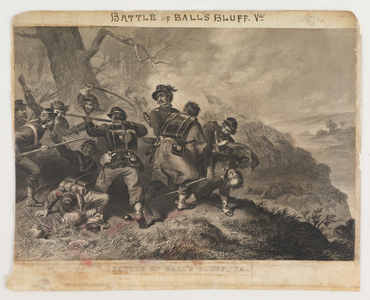 Battle of Ball's Bluff, Virginia, 21st October 1861, from the Robert Knox Sneden Diary, 1861-65 (litho)