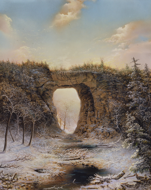 Natural Bridge in Snow, 1872 (pastel on paper)