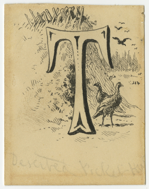 Deserted Pickett Hut, illustration from 'Thirty Years After: An Artist's Story of the Great War', published in 1890, 1880s (pen & ink on paper)