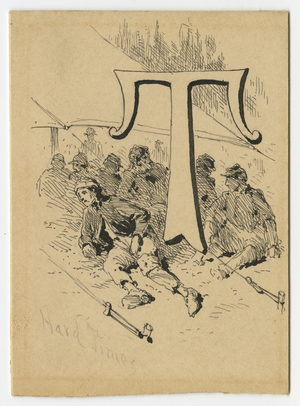 Hard Times, illustration from 'Thirty Years After: An Artist's Story of the Great War', published in 1890, 1880s (pen & ink on paper)