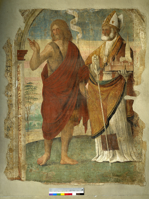 Saint Lazare, first eveque of Marseille. Fresco by Ercole Setti (1530-1617). Church of San Lazzaro. Modene.