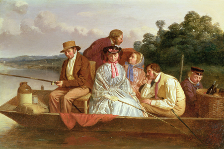 A Fishing Party (oil on canvas)