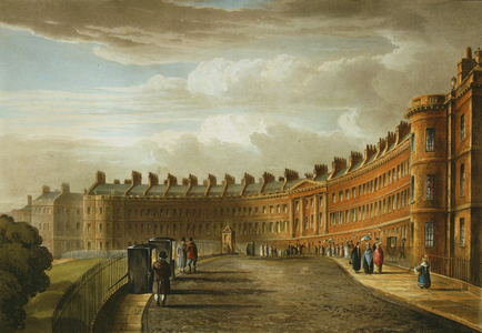 Lansdown Crescent, Bath, 1820 (colour litho)