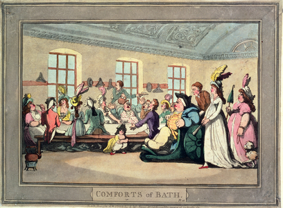 The Public Breakfast, plate 11 from 'Comforts of Bath', 1798 (w/c on paper)