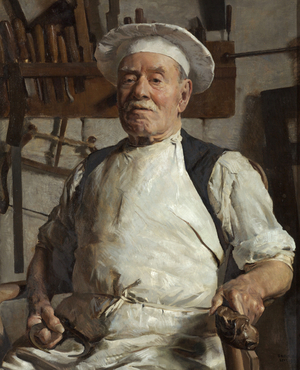Charles Baker the Chairmaker, Bath, 1931 (oil on canvas)