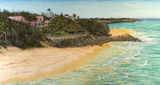 Crane Beach, Barbados (oil on canvas)
