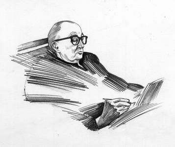 Portrait of the French writer Alexandre Vialatte (1901-1971). (pencil)