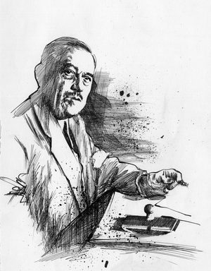 Portrait of the French publisher Bernard Grasset (1881-1955) (ink)