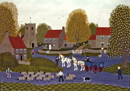 Shire Horses Pulling a Cart