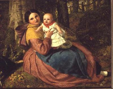 The Artist's Son and Nurse, 1863 (panel)