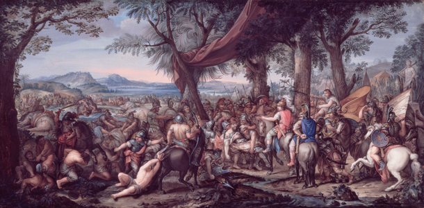 Alexander at the Battle of Arbela (tempera on vellum)