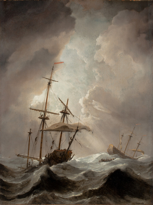 Storm at Sea (oil on panel)
