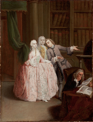 Visit to a Library (oil on canvas)