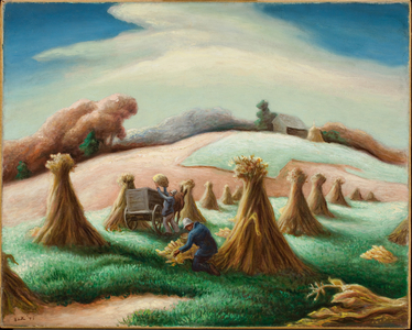 Corn and Winter Wheat, 1945 (oil varnish glazes on fabric)