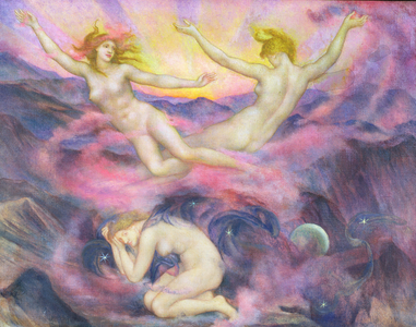 Night and Dawn (oil on canvas)