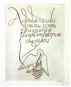 Pelican in her Piety, tailpiece III, 1929 (copper engraving)