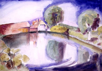 The Farm Pond, 1932 (w/c)