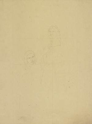 Dante and Beatrice (pencil on paper)