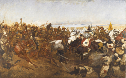 The Charge of the 21st Lancers at the Battle of Omdurman, 1898 (oil on canvas)