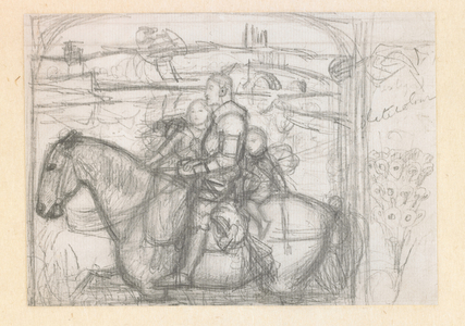 Sir Isumbras at the Ford, c.1856 (pencil on paper) (see also 1981)