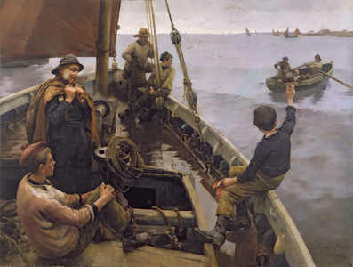 Off to the Fishing Ground, 1886 (oil on canvas)