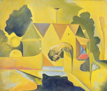 House in the Woods (oil on canvas)