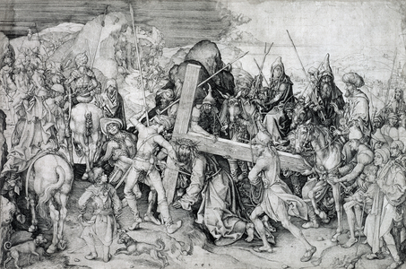 Bearing of the Cross, c.1475-80 (line engraving) (see also 73789)