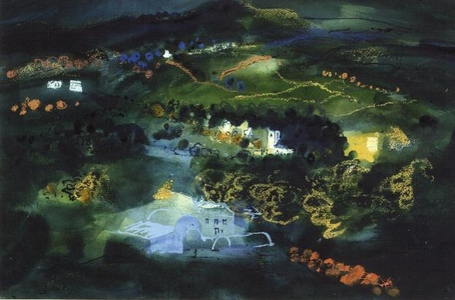 Llanfyrnach, Breconshire, 1980 (w/c & mixed media)