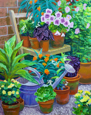 Pots (acrylic on board)