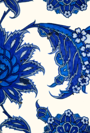 Blue and white tile (ceramic)