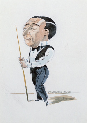 Portrait of Melbourne Inman (1878-1951) billiard champion 1912-14, 1919 (w/c on paper)