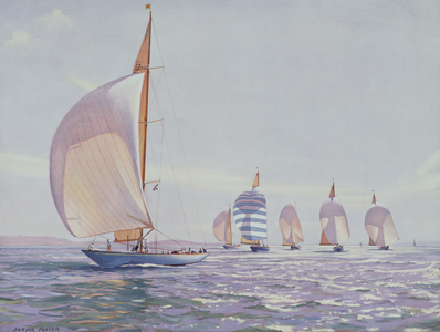 Sailing, Cowes Week (litho)