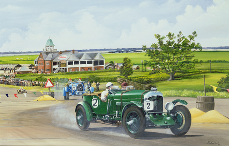 Speed Six Bentley at Brooklands 1930, 1986 (oil on canvas)