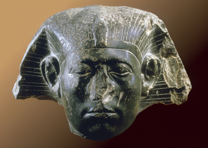 Portrait head of Sesostris III (1878-43 BC) from a sphinx, Middle Kingdom, c.1850 BC (diorite)