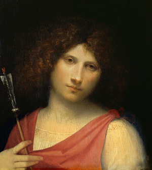 Youth holding an Arrow, c.1505 (oil on poplar)