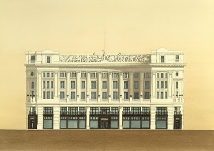 Liberty & Company, Regent street, 1988 (ink, pen & gouache on paper)